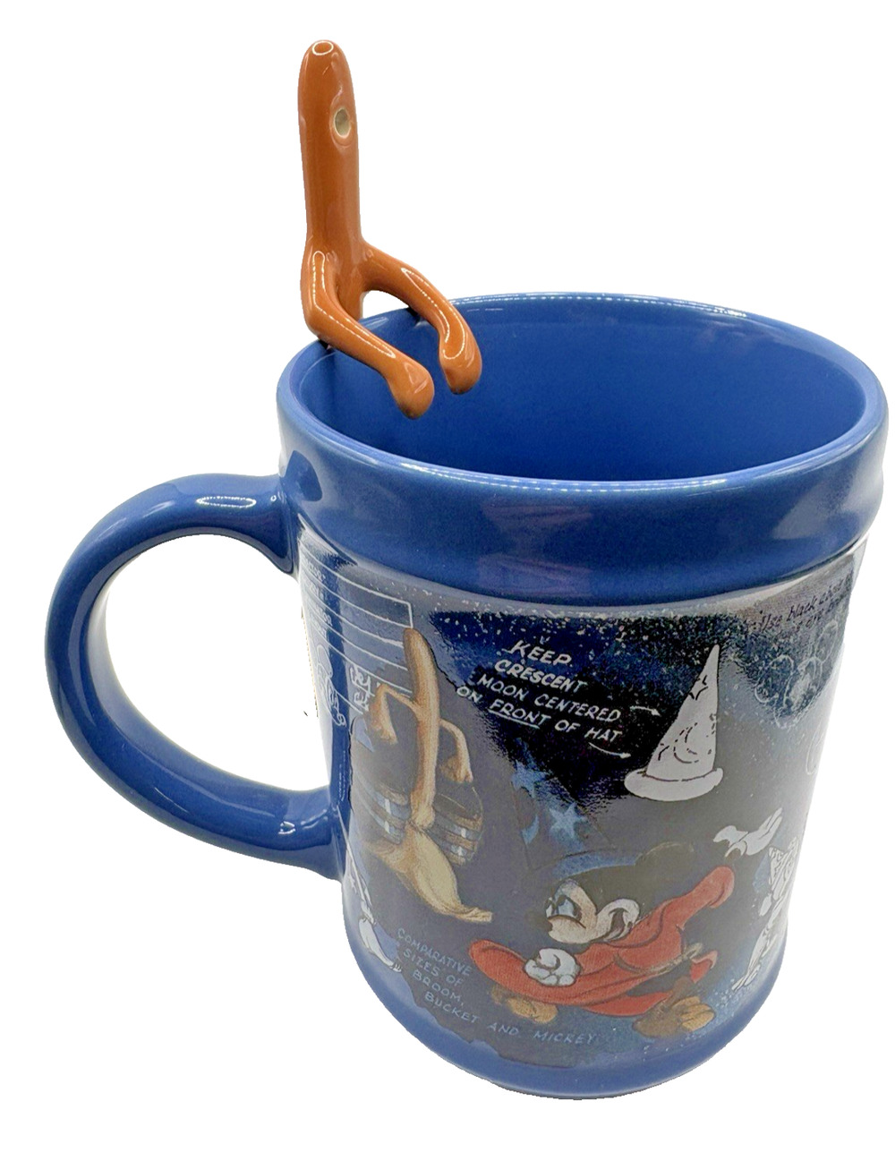 Disney Fantasia 80th AnniversaSorceror Mickey Mouse Coffee Mug Broom Spoon RARE!